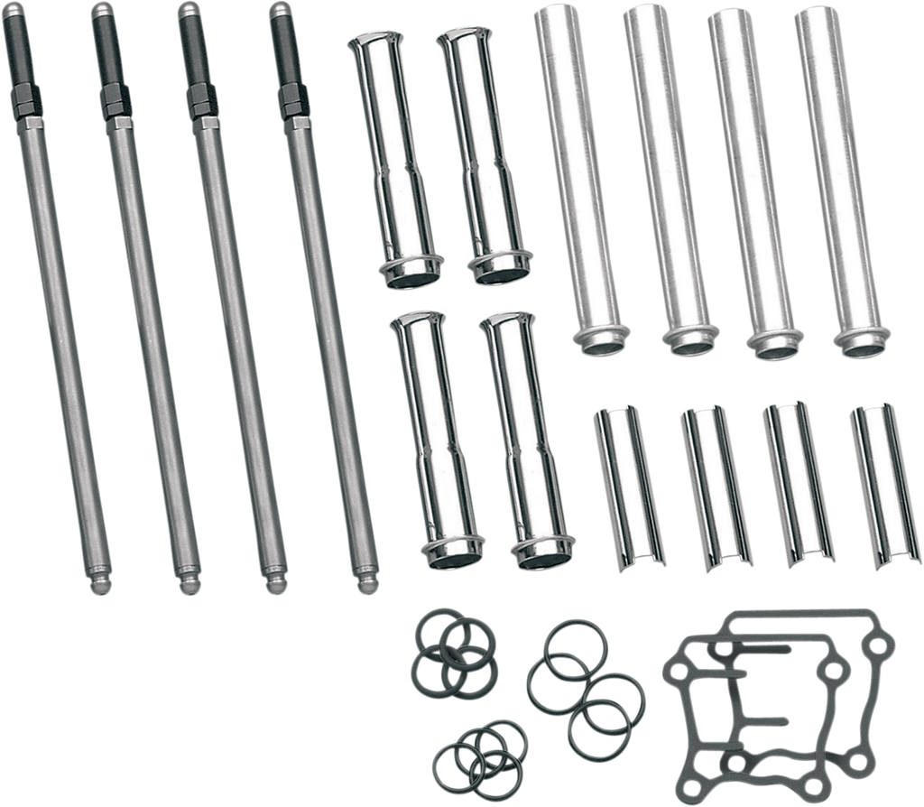 S&S Cycle Adjustable Pushrod Cover Kit with Chrome Covers