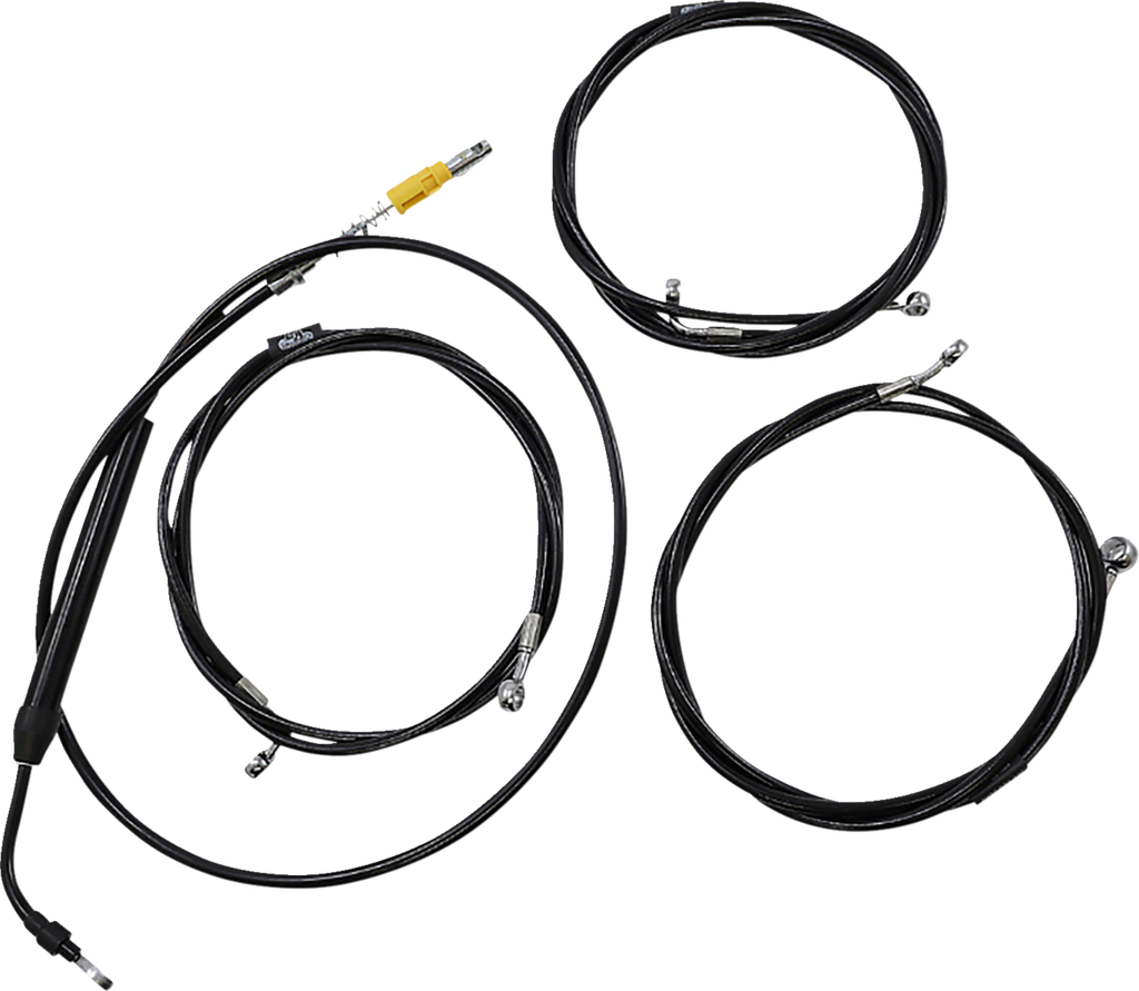 LA Choppers Standard Midnight Braided Handlebar Cable/Brake Line Kit — Ape Hanger