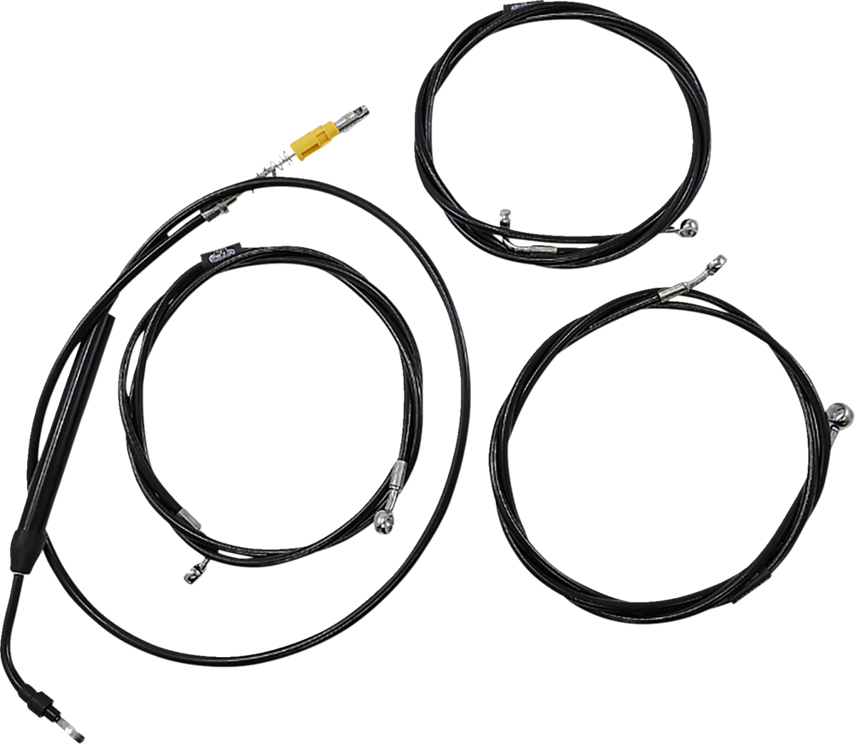 LA Choppers Standard Midnight Braided Handlebar Cable/Brake Line Kit — Ape Hanger