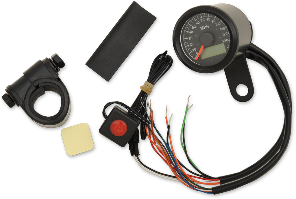 Drag Specialties 1-7/8" Programmable Electronic Speedometer with Indicator Lights