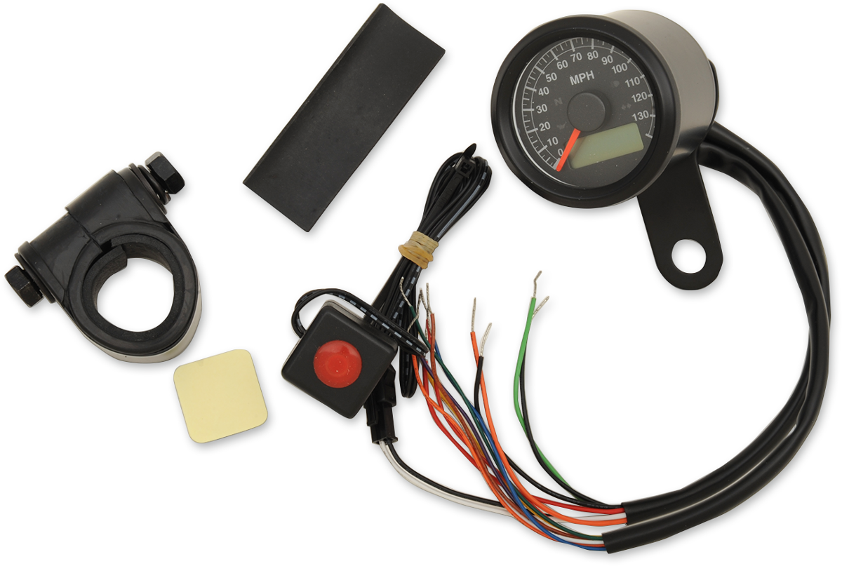 Drag Specialties 1-7/8" Programmable Electronic Speedometer with Indicator Lights