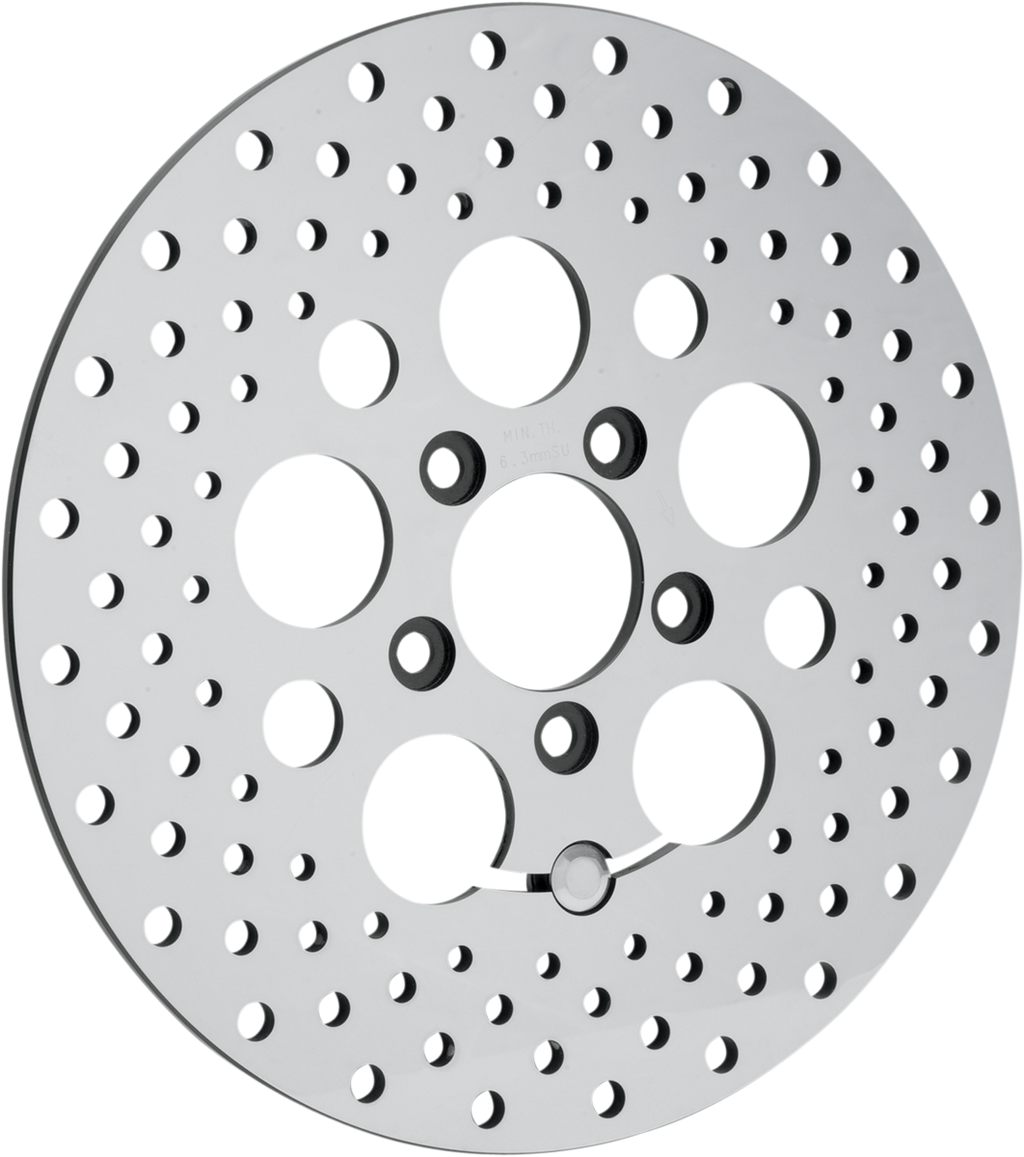 Drag Specialties Polished Stainless Steel Drilled Brake Rotor