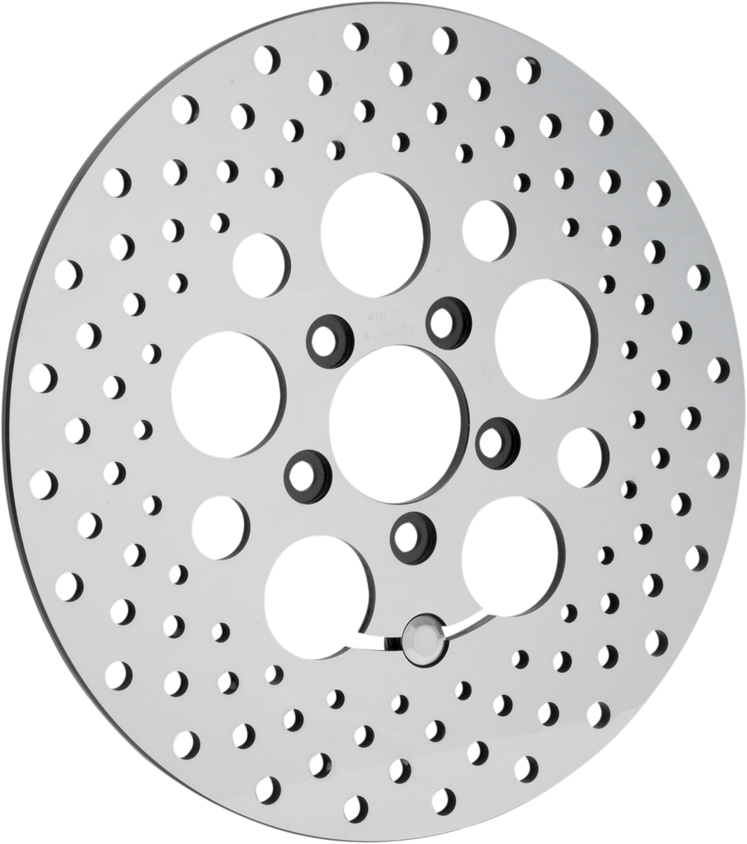 Drag Specialties Polished Stainless Steel Drilled Brake Rotor