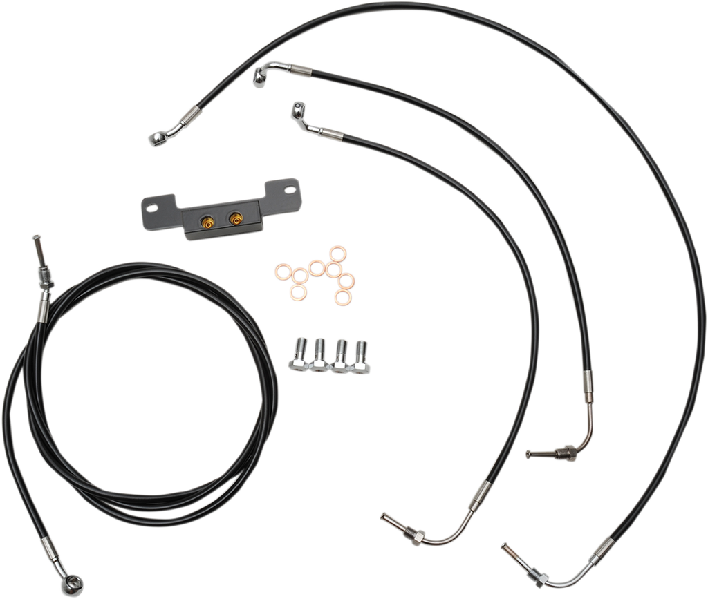 LA Choppers Standard Black Vinyl Handlebar Cable/Brake Line Kit — Ape Hanger
