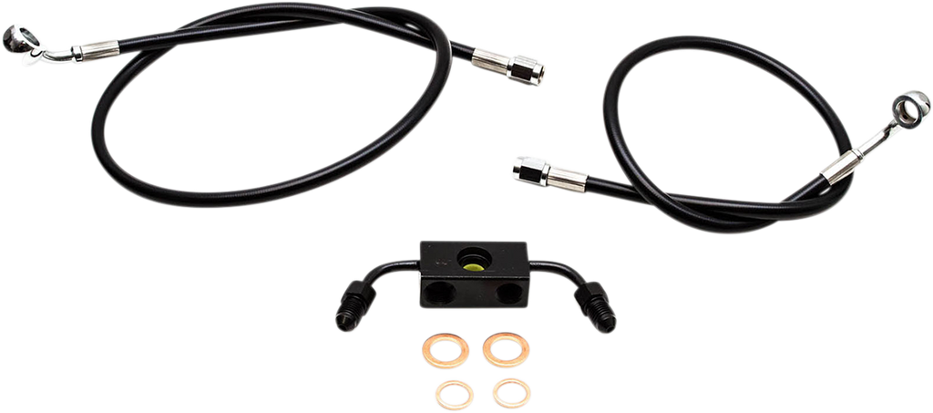 LA Choppers Black Braided Brake Line Kit