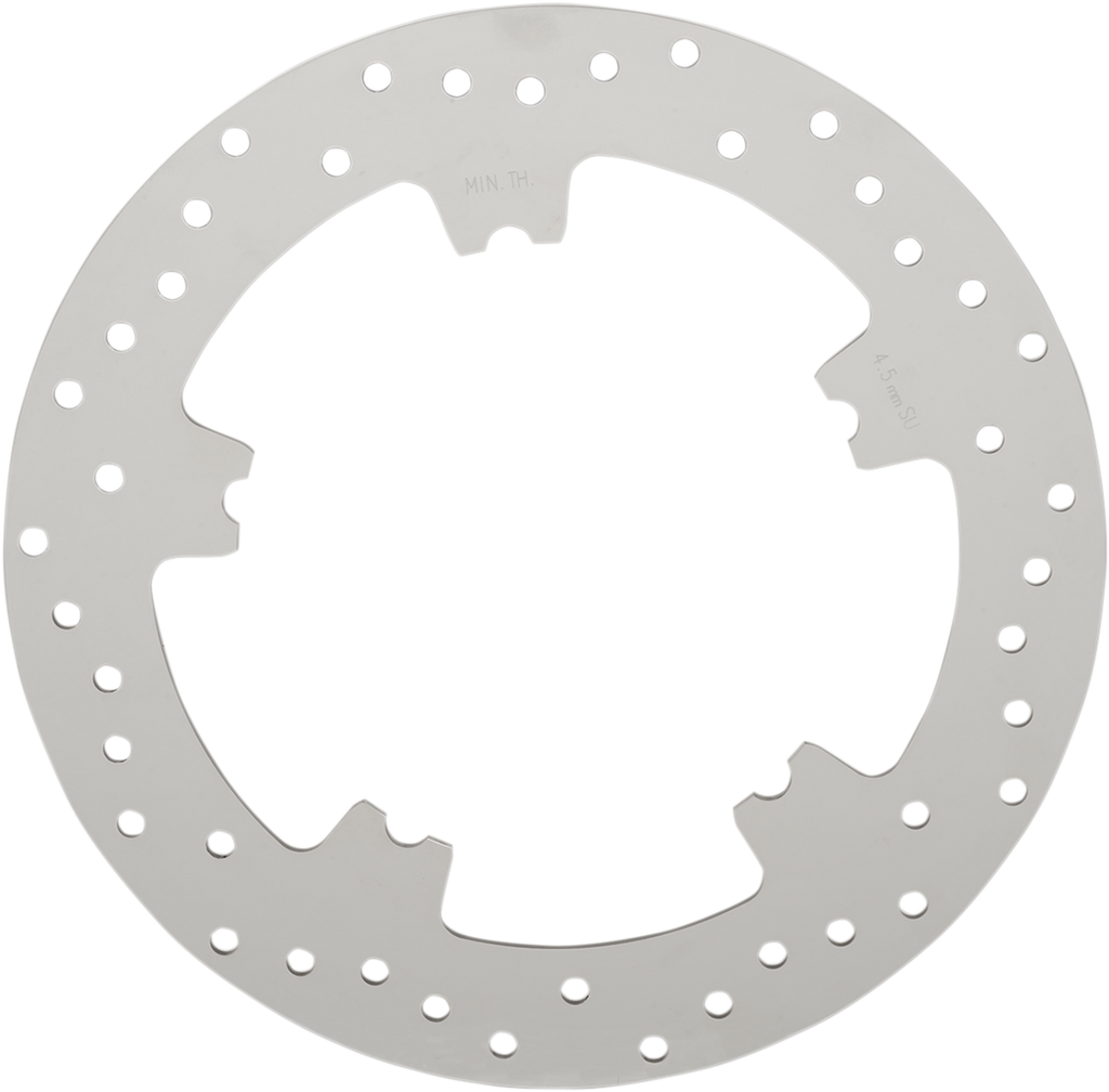 Drag Specialties Polished Stainless Steel Drilled Brake Rotor