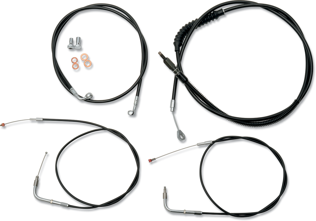LA Choppers Standard Black Vinyl Handlebar Cable/Brake Line Kit — Ape Hanger