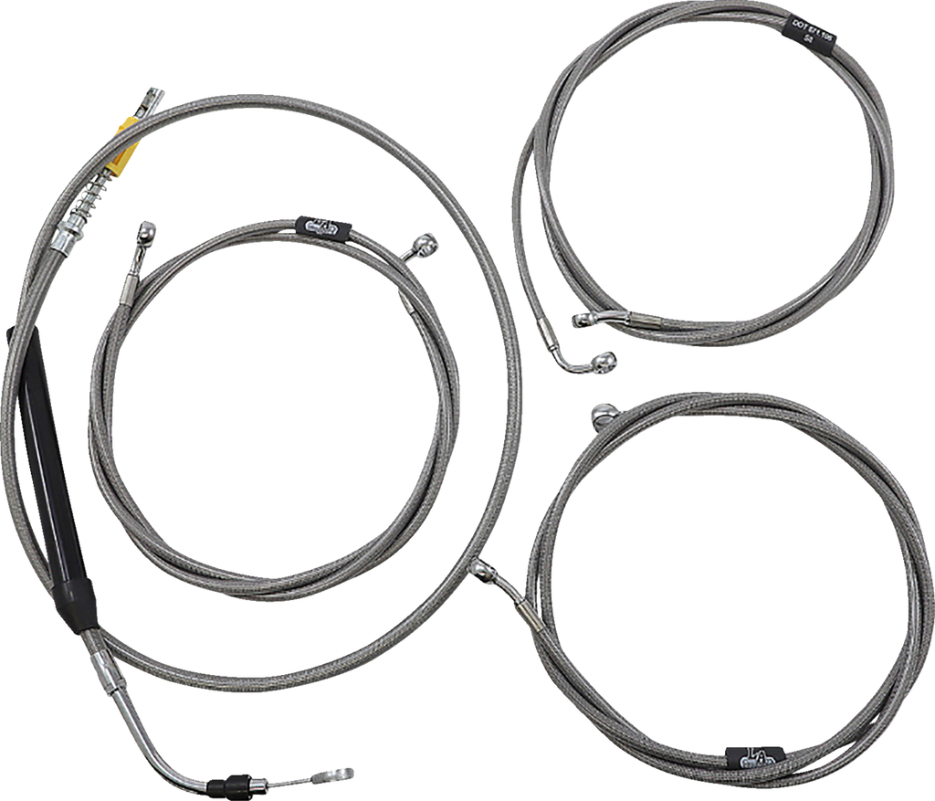 LA Choppers Standard Stainless Braided Handlebar Cable/Brake Line Kit