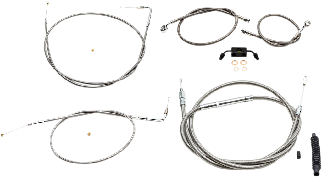 LA Choppers Standard Stainless Braided Handlebar Cable/Brake Line Kit