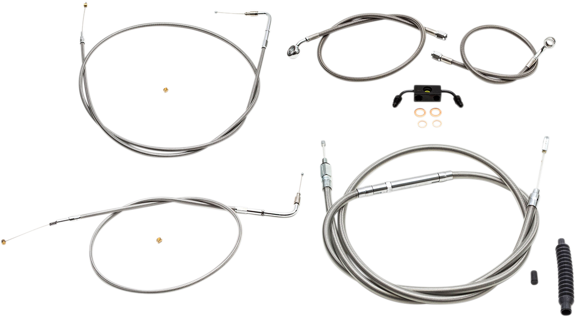 LA Choppers Standard Stainless Braided Handlebar Cable/Brake Line Kit