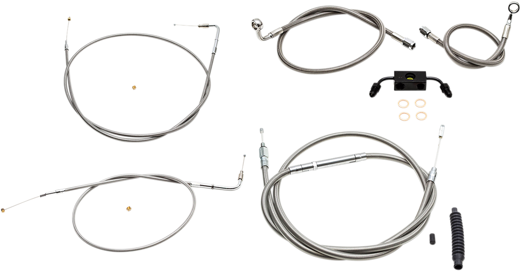 LA Choppers Standard Stainless Braided Handlebar Cable/Brake Line Kit