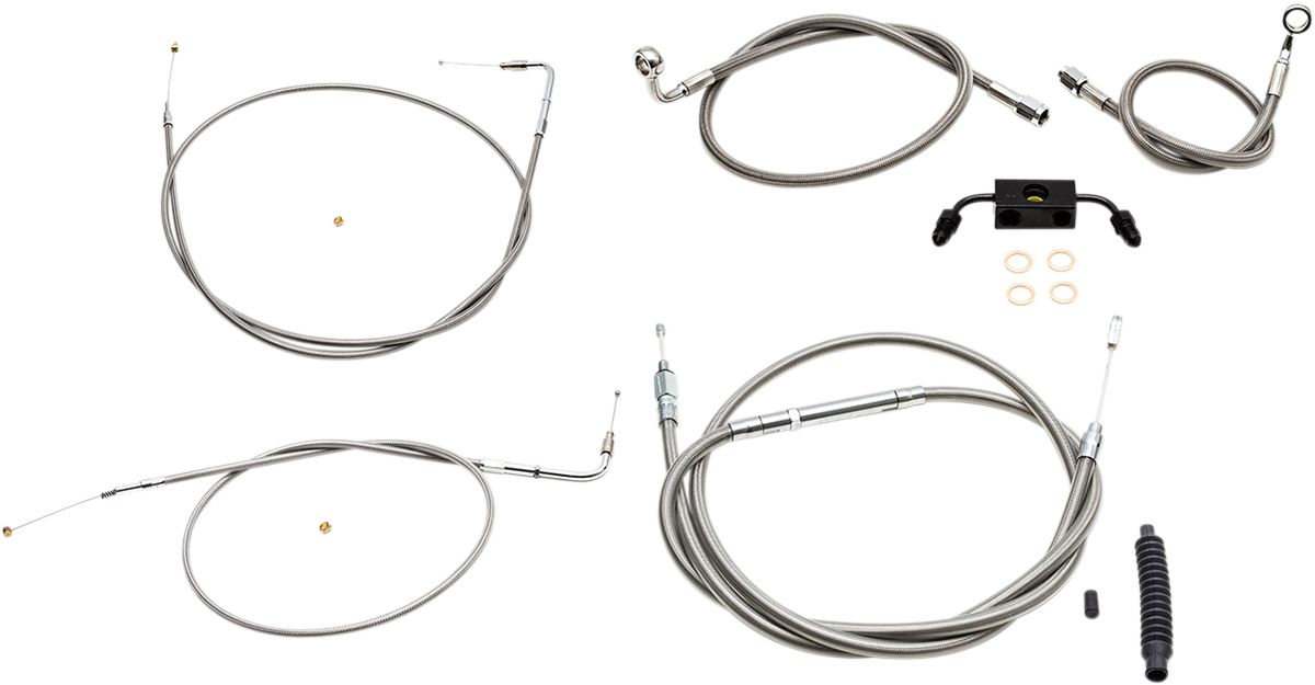 LA Choppers Standard Stainless Braided Handlebar Cable/Brake Line Kit