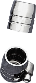 Drag Specialties Grooved Chrome Hose Ends with Clamp