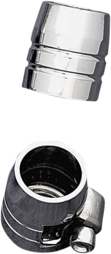 Drag Specialties Grooved Chrome Hose Ends with Clamp