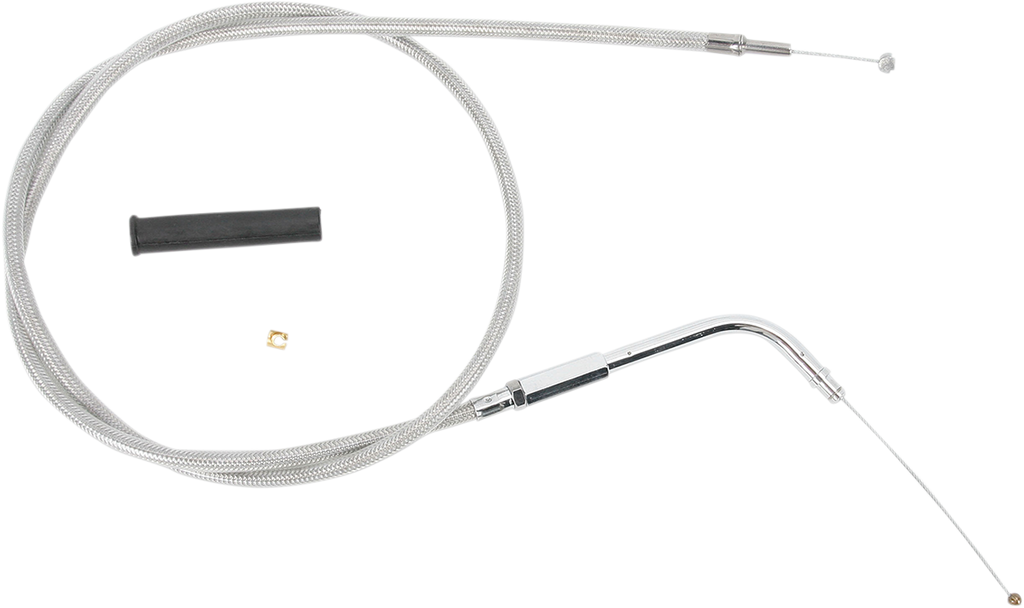Drag Specialties Stainless Braided Throttle Cable