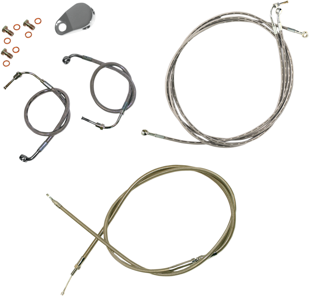 LA Choppers Standard Stainless Braided Handlebar Cable/Brake Line Kit