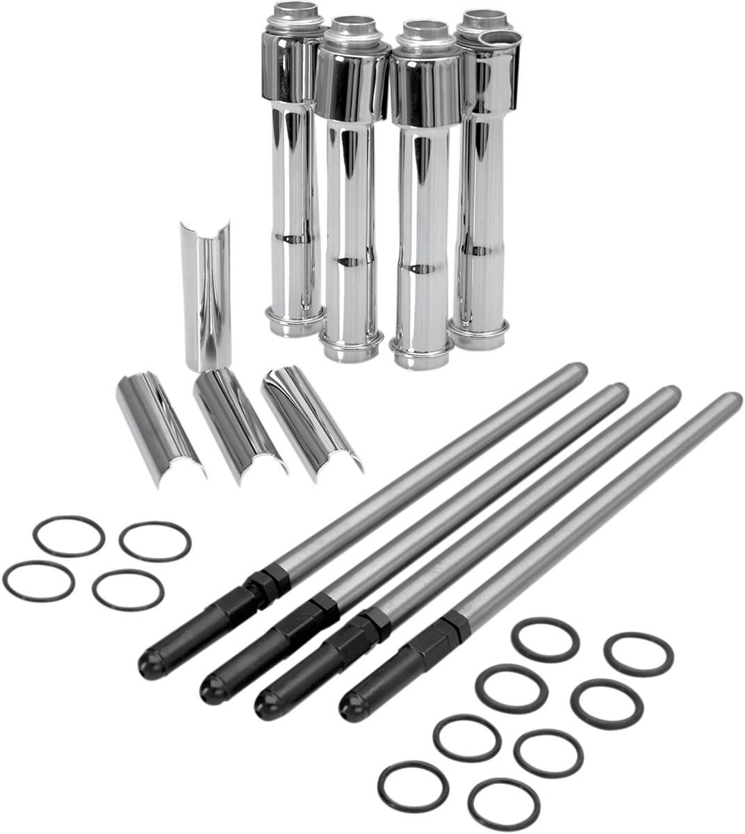 S&S Cycle Adjustable Pushrod Cover Kit with Chrome Covers
