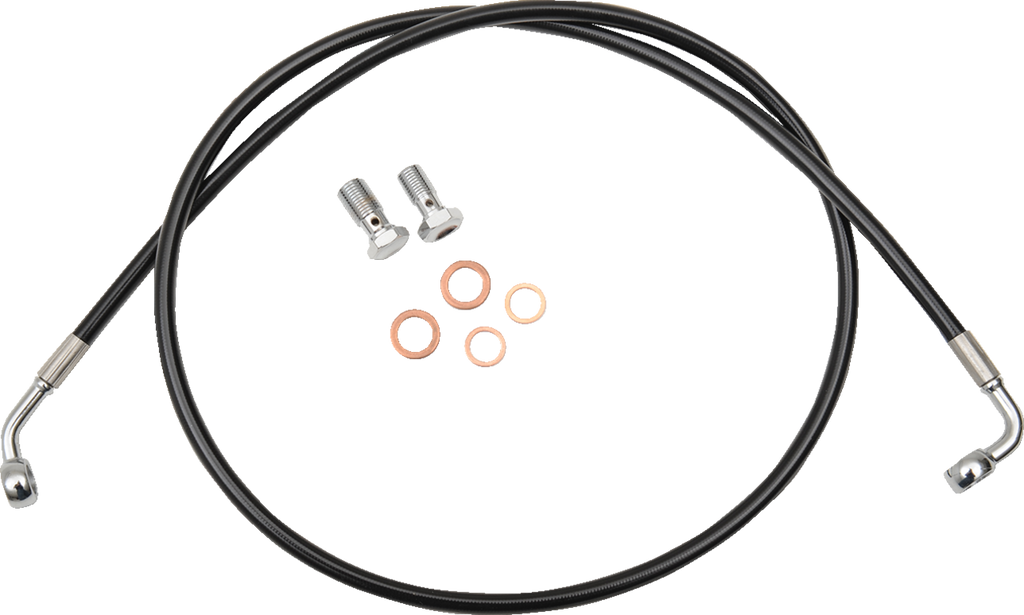 LA Choppers Black Braided Brake Line Kit