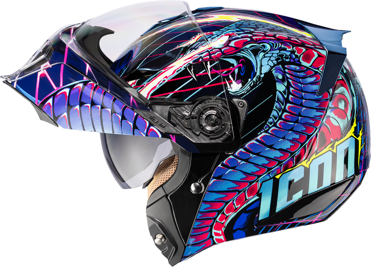 Icon Threshold™ Synthwave Lazer Cobra Modular Helmet