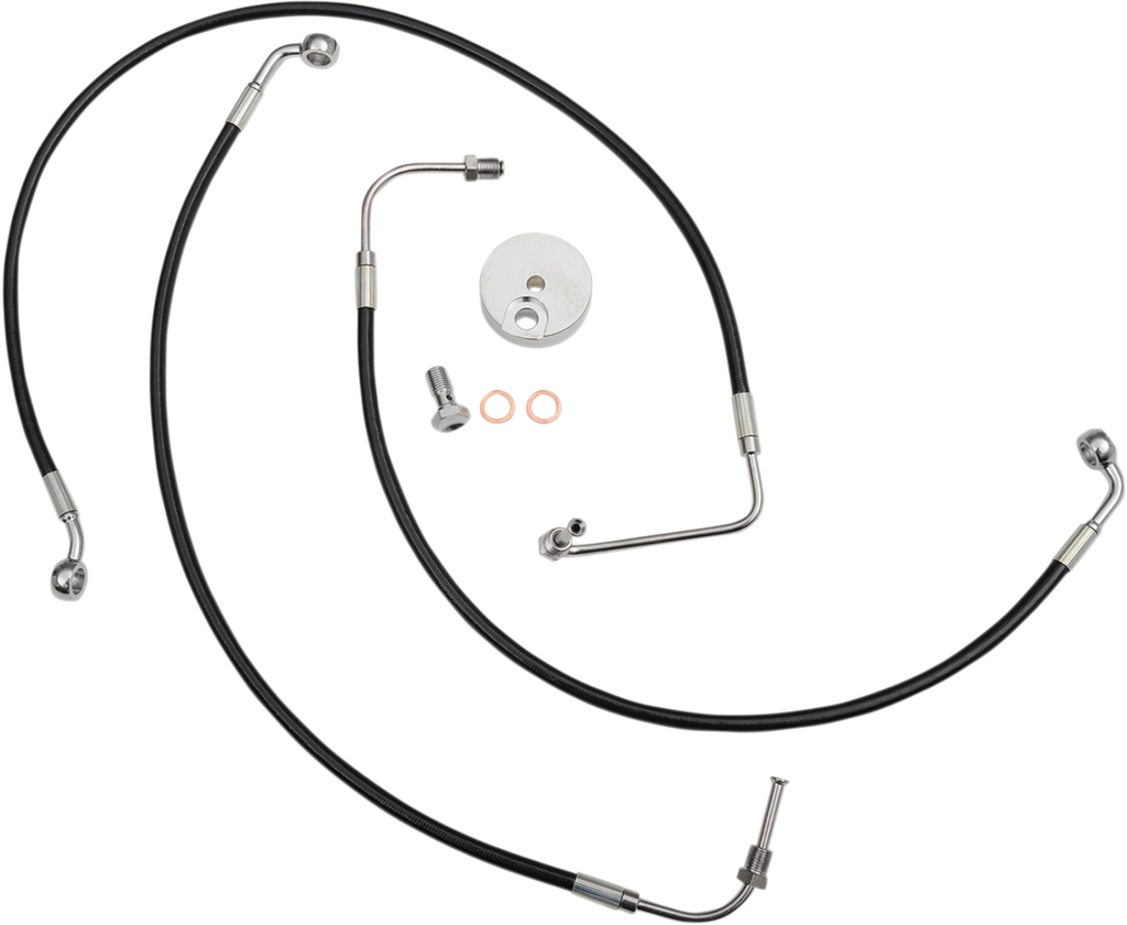 LA Choppers Black Braided Brake Line Kit