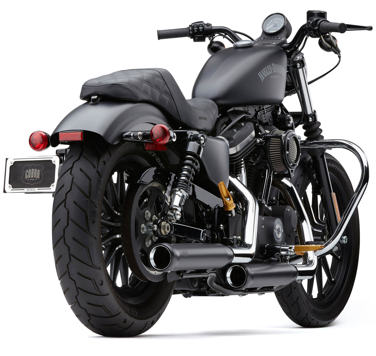Cobra 3" NH Series Slip-ONS Black Sportster 04-13 6085RB for Harley-Davidson