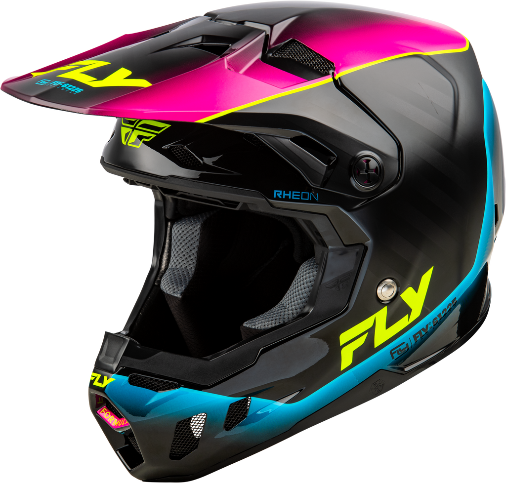 FLY Racing Formula CC Underglow Helmet Black/Pink/Blue XS