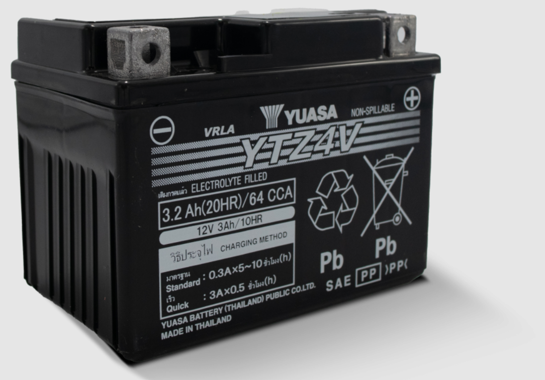 Yuasa Battery YTZ4V Maintenance Free YUAM724ZV for Honda CRF110F / CRF125F / CRF125FB 2019-2024