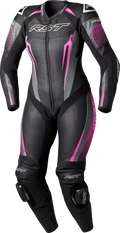 RST Womens Tractech EVO D3O Suit Black/Pink Leather MD 103643PNK-12