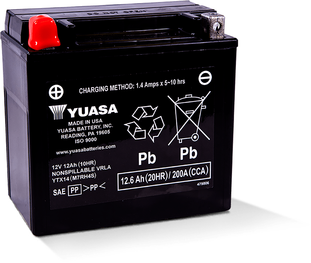Yuasa Battery YTX14 Sealed Factory Activated YUAM7RH4S for Aprilia / BMW & More
