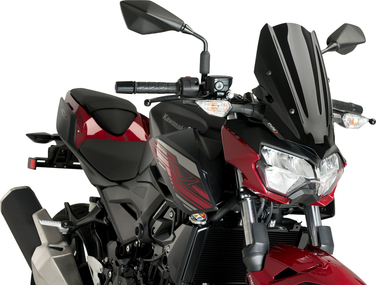 Puig Windscreen Naked New GEN Sport Black 3548N for Kawasaki Z400 ABS 2019-2023