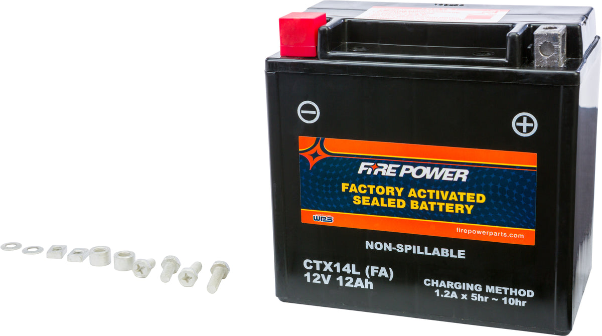 Fire Power Battery CTX14L Sealed Factory Activated CTX14L-BS(FA) for Buell / Harley-Davidson
