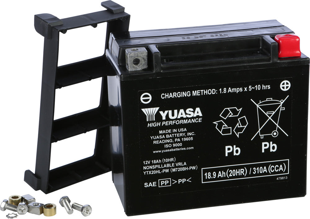 Yuasa Battery YTX20HL-PW Sealed Factory Activated YUAM720BH-PW for Kawasaki / Polaris & More