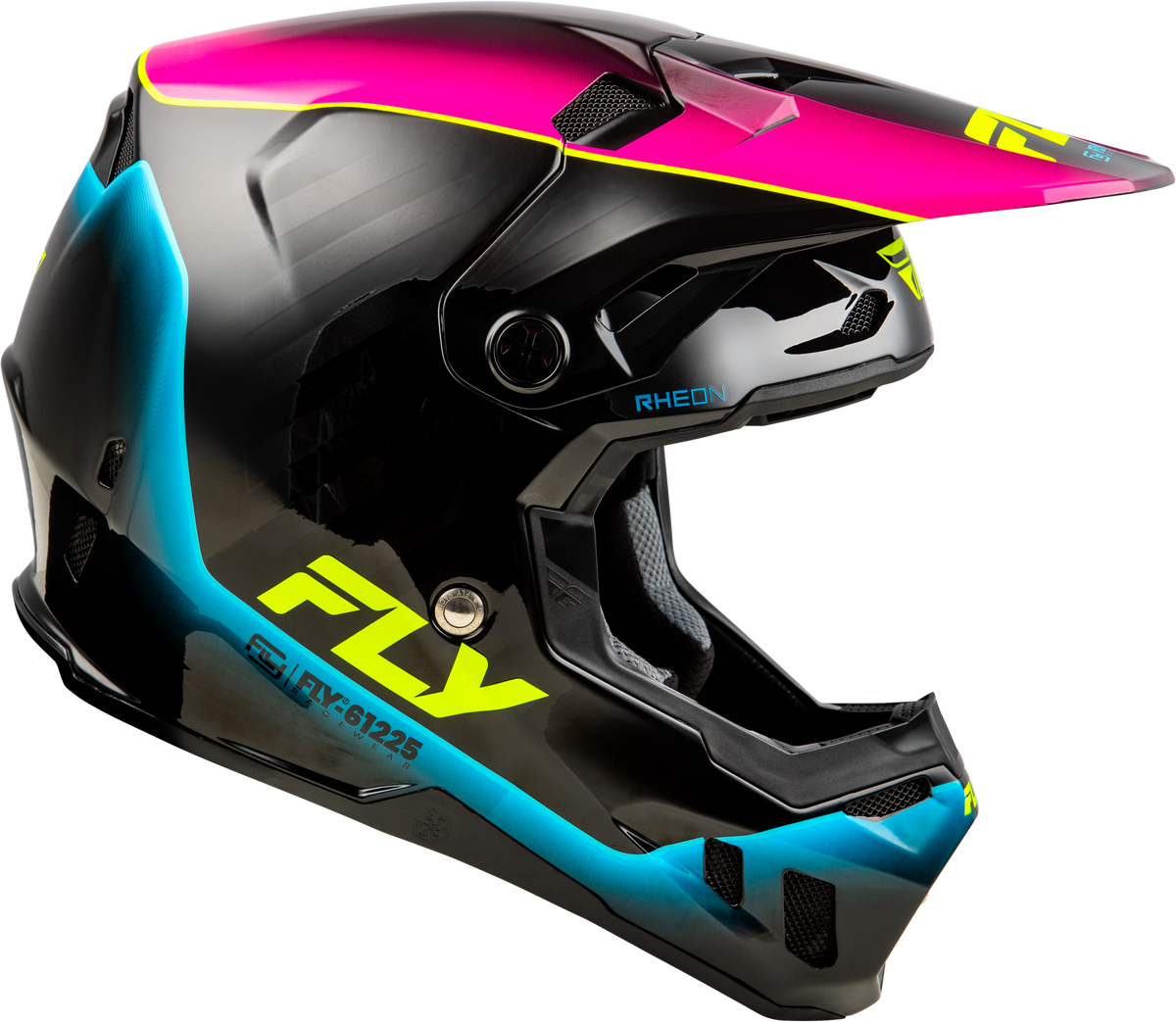 FLY Racing Formula CC Underglow Helmet Black/Pink/Blue XS