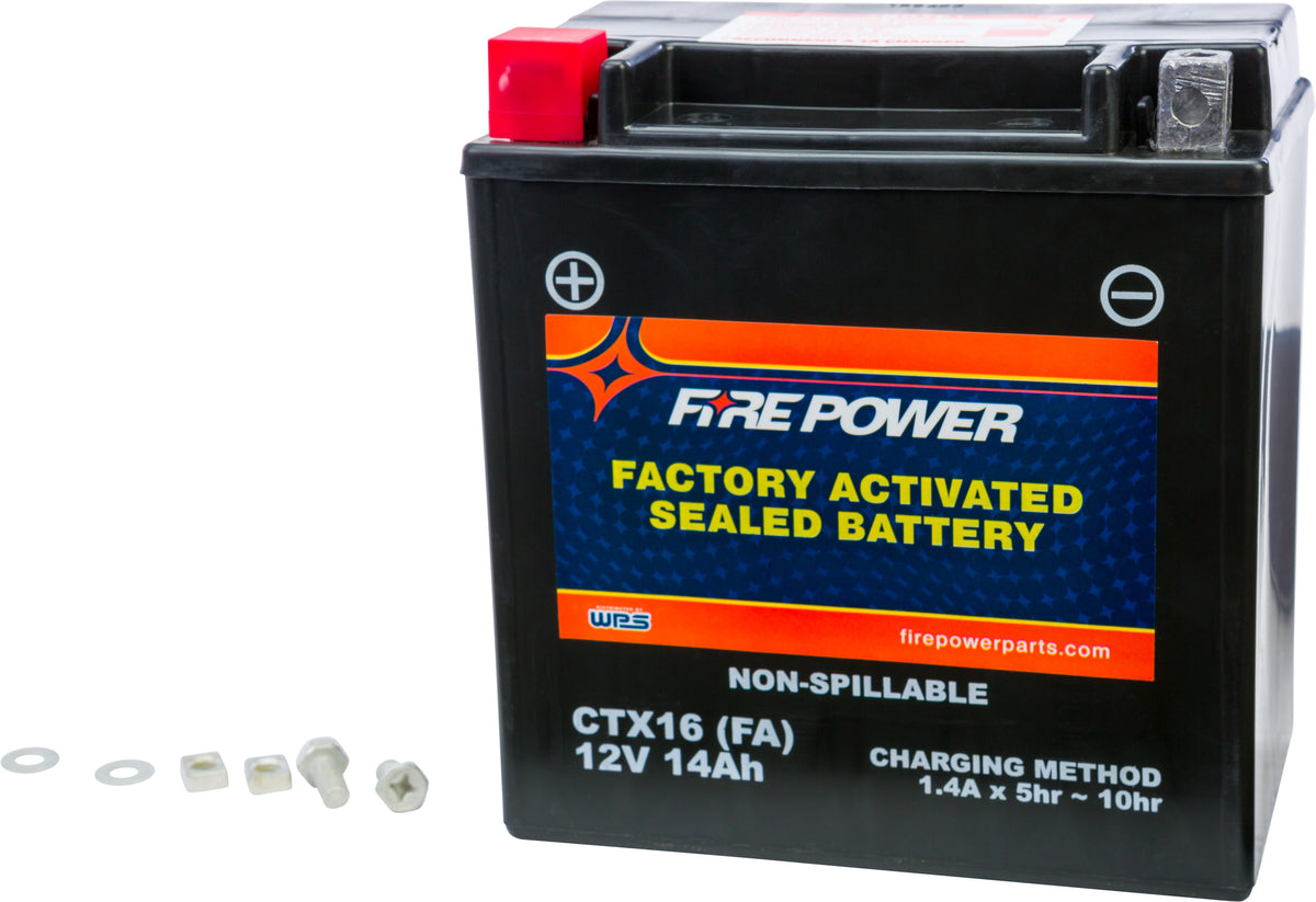 Fire Power Battery CTX16 Sealed Factory Activated CTX16-BS (FA) for BMW / Kawasaki & More