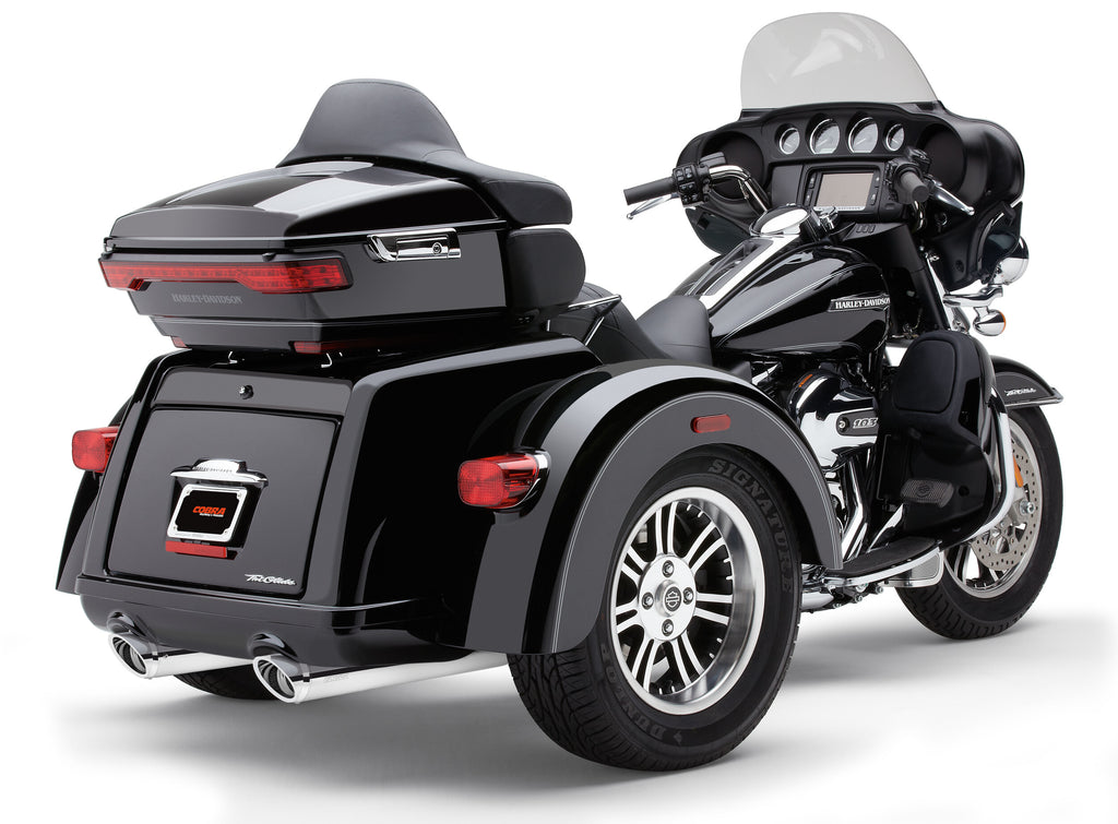 Cobra Slip-ONS W/Billet Tips Chrome TRI-Glide 09-25 6301 for Harley-Davidson