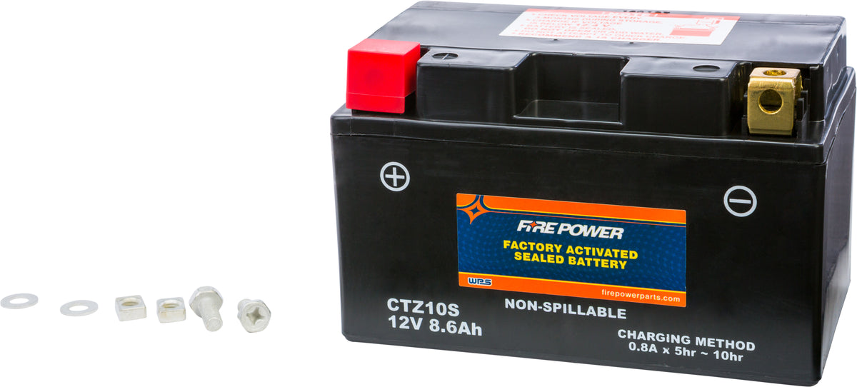 Fire Power Battery CTZ10S Sealed Factory Activated for Aprilia / BMW & More