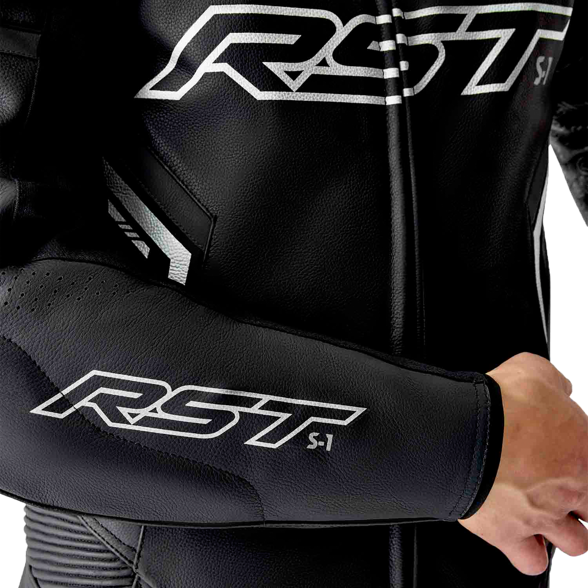 RST S1 D3O Suit BLK/WHI Leather 3X 103604WHI-50