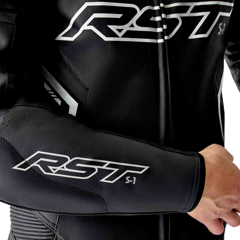 RST S1 D3O Suit BLK/WHI Leather MD 103604WHI-42