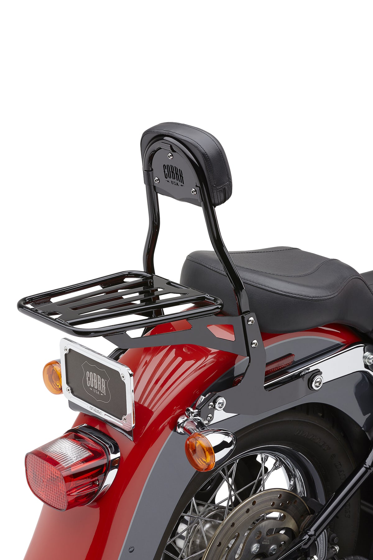 Cobra Detachable Bakcrest Round Black Softail 00-06 602-2001B
