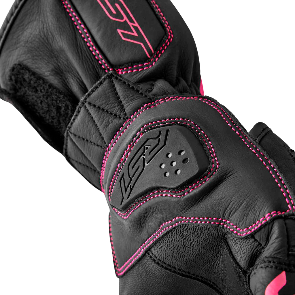 RST Womens S1 Glove Black/Pink Leather LG 103653PNK-08