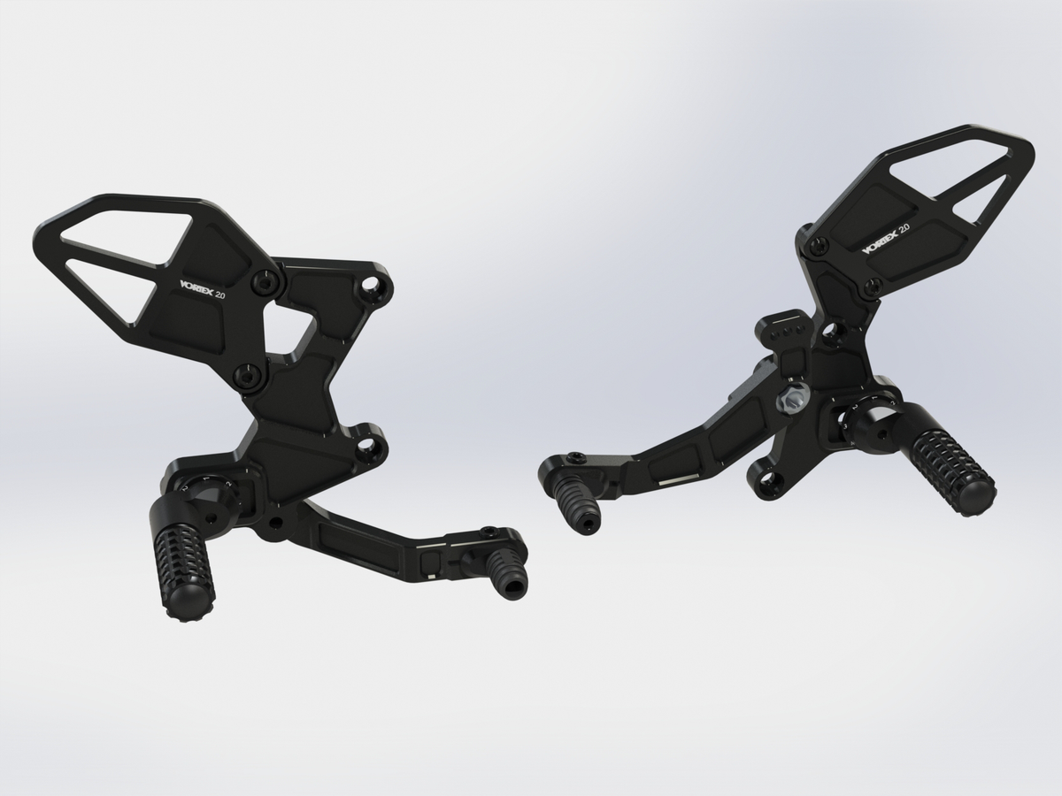 Vortex Rear Set Complete BLK RS433K for Kawasaki EX400 Ninja 400 2018-2019