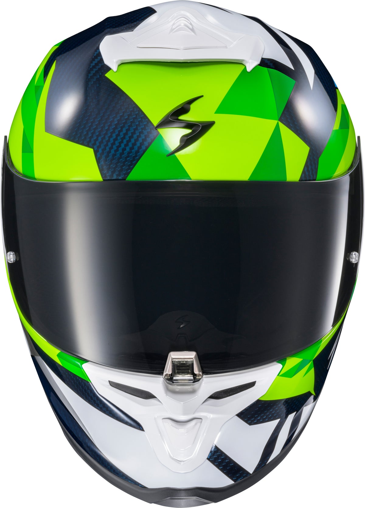 Scorpion EXO EXO-R1 Air Full Face Helmet Carbon Rastor WHT/GRN/Blue XL R1C-2106