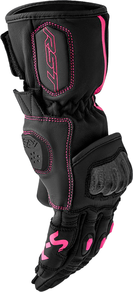 RST Womens S1 Glove Black/Pink Leather LG 103653PNK-08