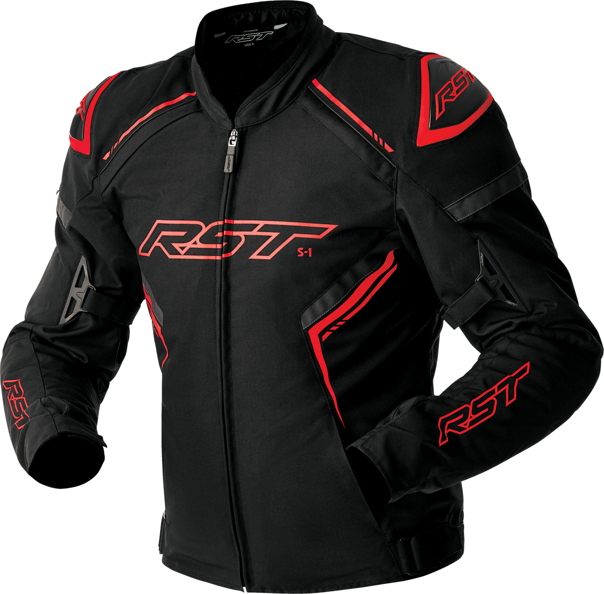 RST S1 D3O Textile Jacket Black/Grey/Red 2X 103614RED-48
