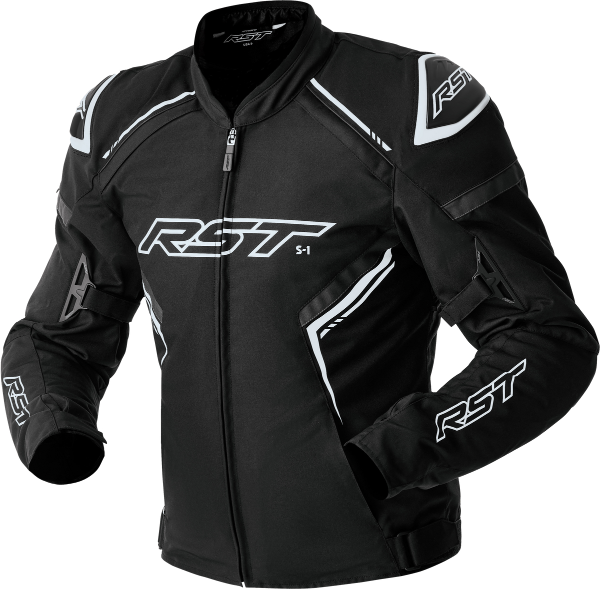 RST S1 D3O Textile Jacket Black/White XL 103614WHI-46