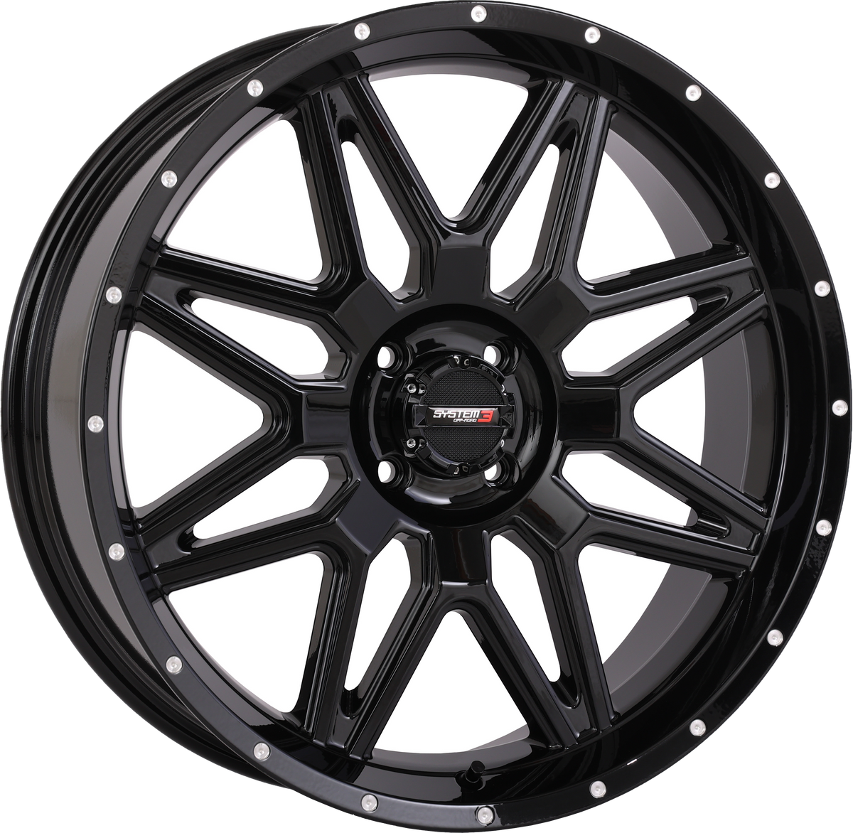 System 3 ST7 Wheel 20X7 4+3 (+10MM) 4/110 Gloss Black 20S3-7110