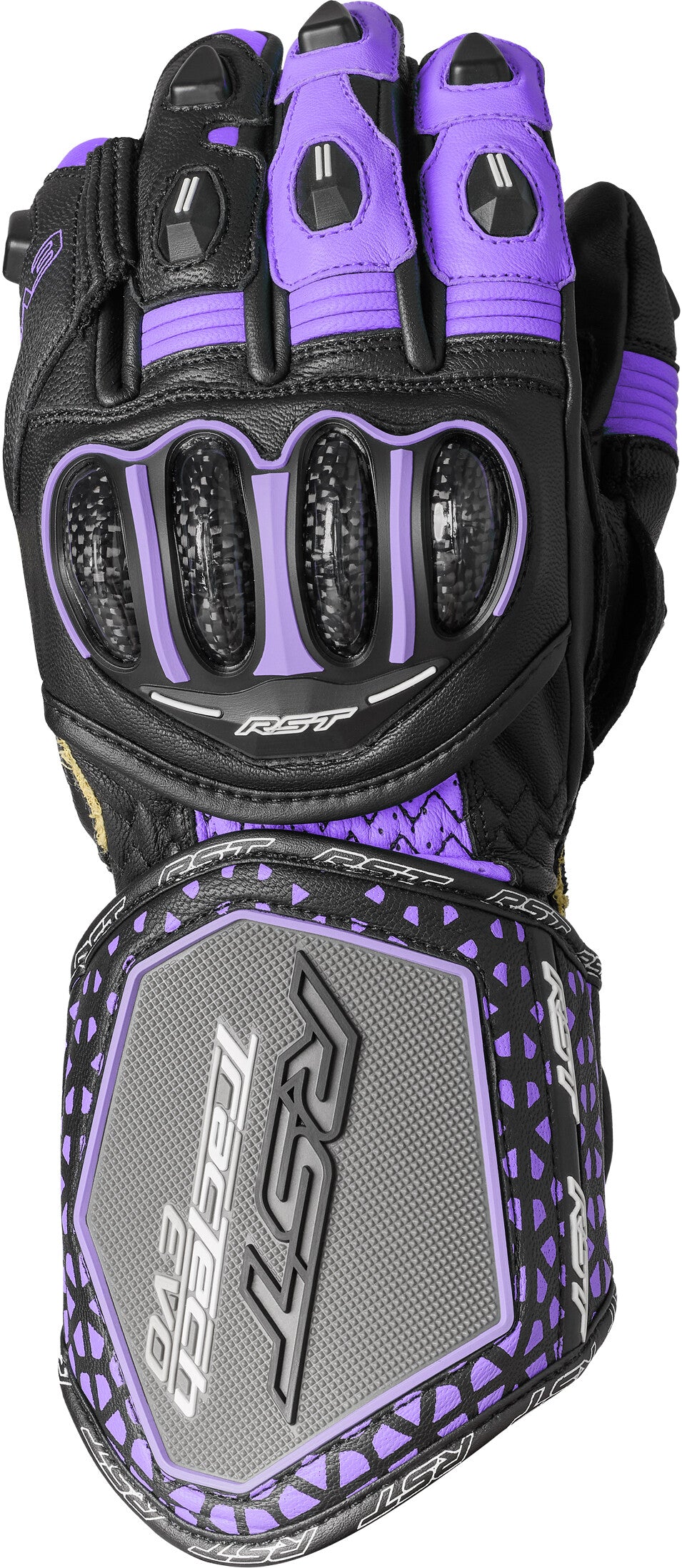 RST Womens Tractech EVO 4 CE Glove Black/Fushia/Grey Leather MD 103495PNK-07