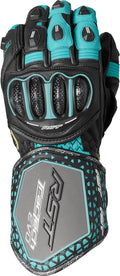RST Womens Tractech EVO 4 CE Glove Black/Aqua/Grey Leather SM 103495BLU-06