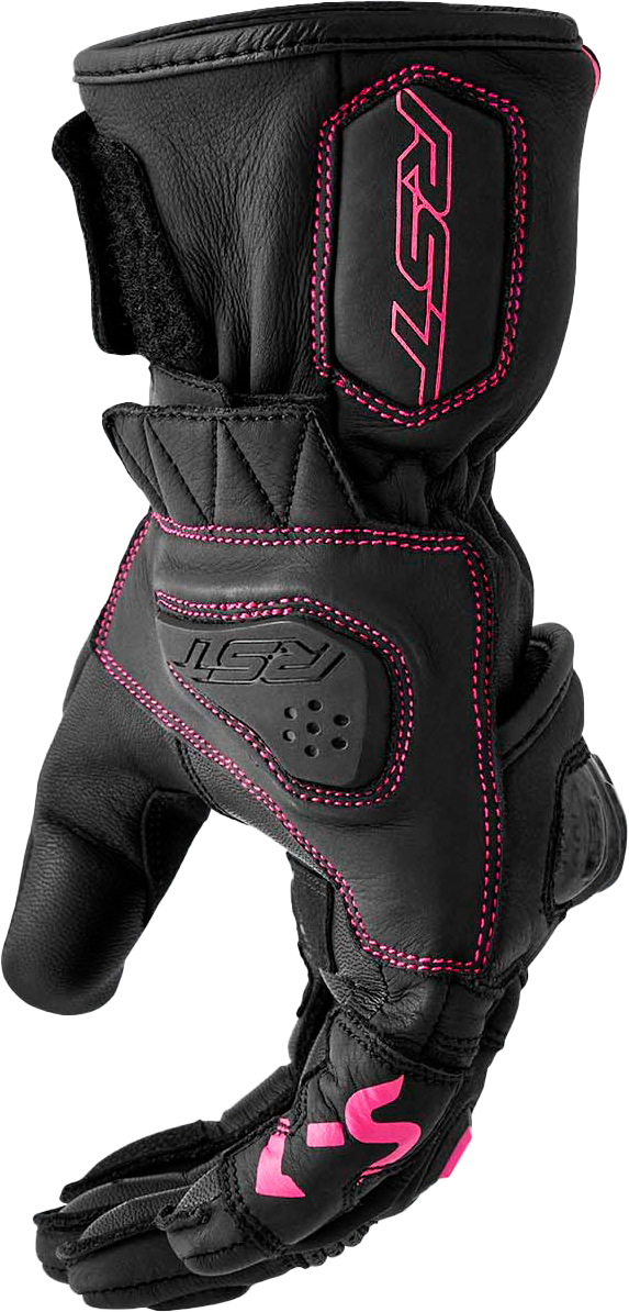 RST Womens S1 Glove Black/Pink Leather LG 103653PNK-08