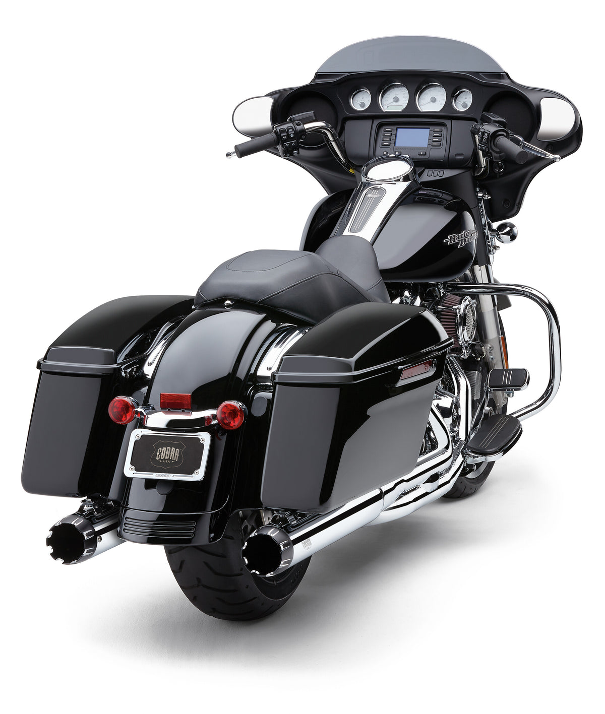 Cobra 4" Dual CUT TIP Slip-On Chrome FLH/FLT 17-25 6267 for Harley-Davidson
